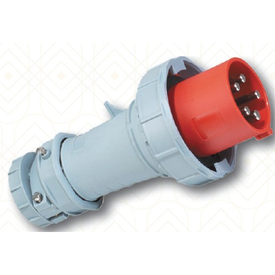 SP4065SV-Plug, 3 poles + N + E, 6 h (red), 40A, 380 - 415 V, Straight IP67