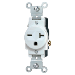 OM20RH-I–NEMA 6-20R 20 Amp 250 Volt Single Receptacle Commercial Grade Ivory